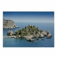 thumbnail image 1 of Sicily Cutting Board, Taormina Beach Scenic Photo Sea Rocky Island Coastline and Cliffs Horizon Seascape, Decorative Tempered Glass Cutting and Serving Board, in 3 Sizes, by Ambesonne, 1 of 2