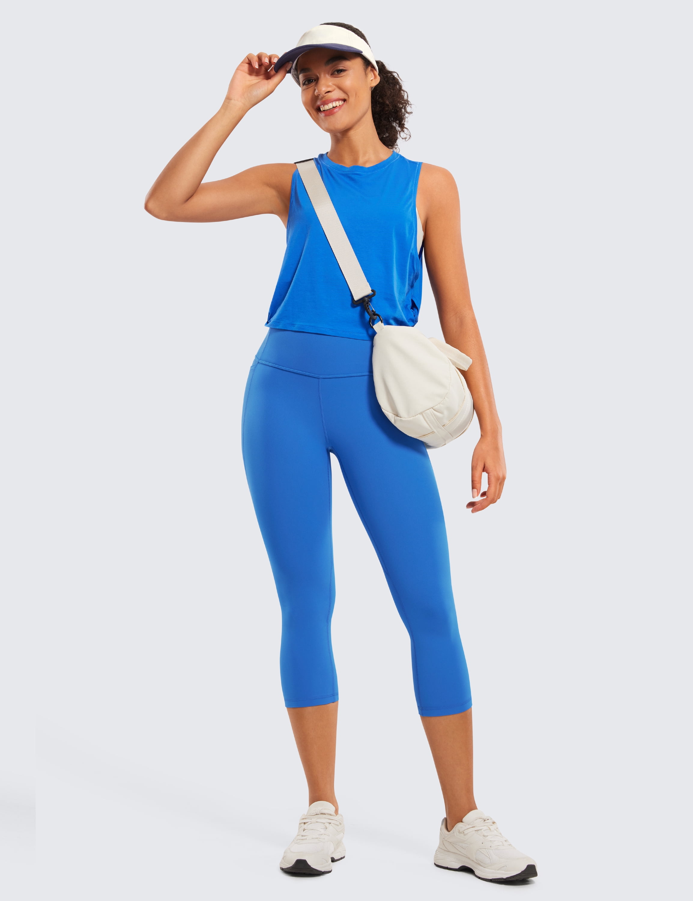 CRZ YOGA Womens Butterluxe Workout Capri Leggings with Pockets 21 Inches