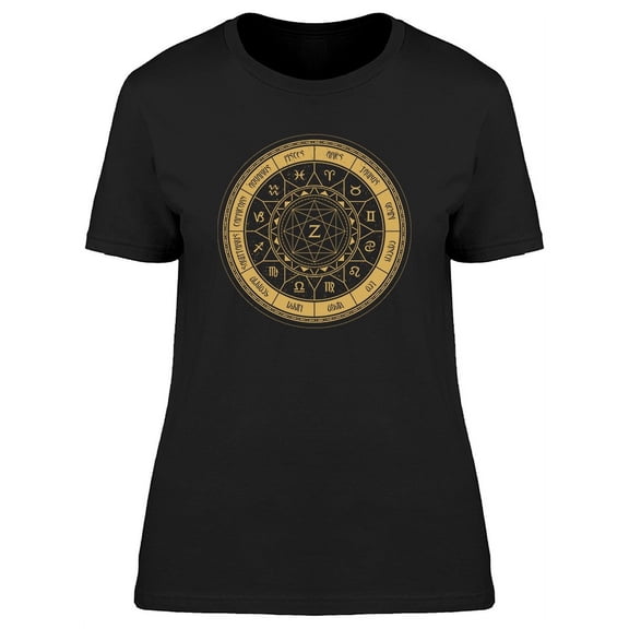 Zodiac Signs Circle Logo Graphic Tee Women's -Image by Shutterstock