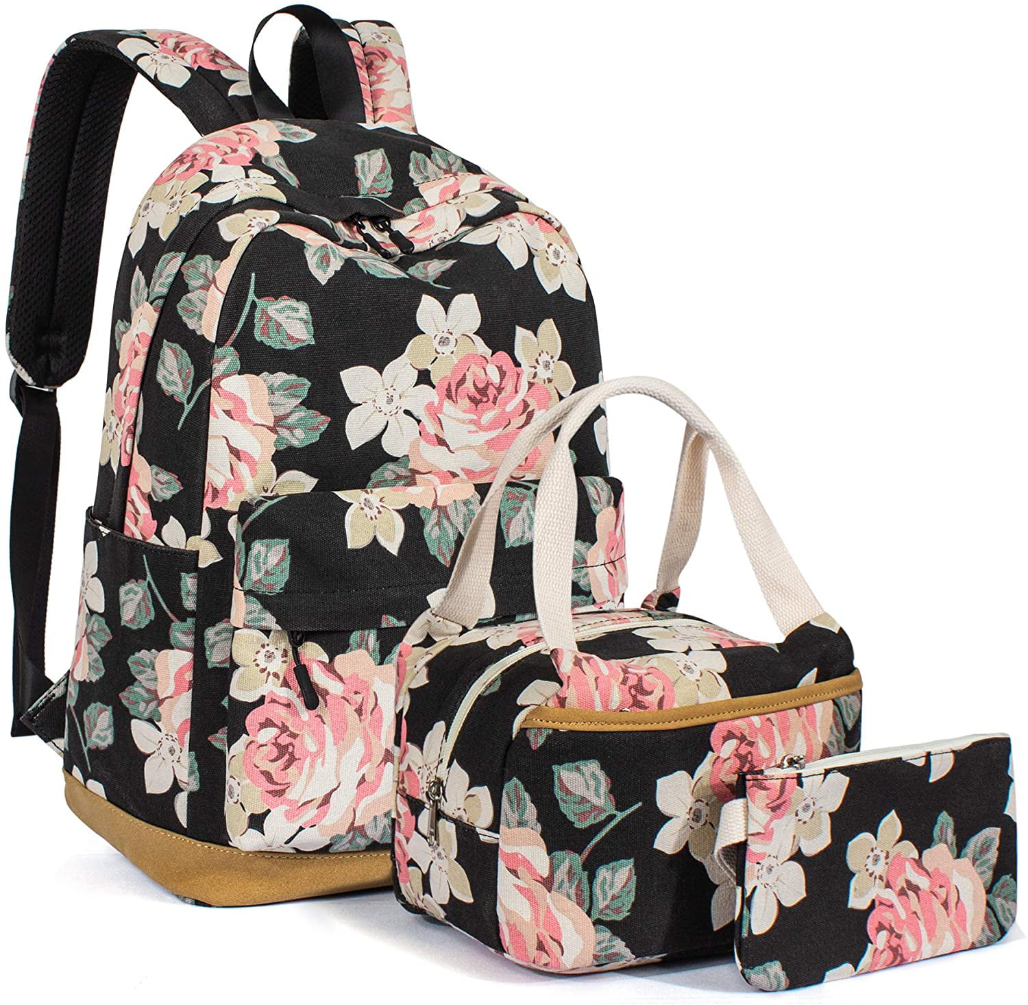 Leaper Girls Floral School Backpack Cute Daypack Bookbag Lunch Bag Purse Black Walmart Canada