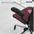 thumbnail image 7 of NOUHAUS ErgoFlip,Mesh,Office Chair,Ergonomic,Flip up Arms,Home Office,Study Room,Burgundy, 7 of 7