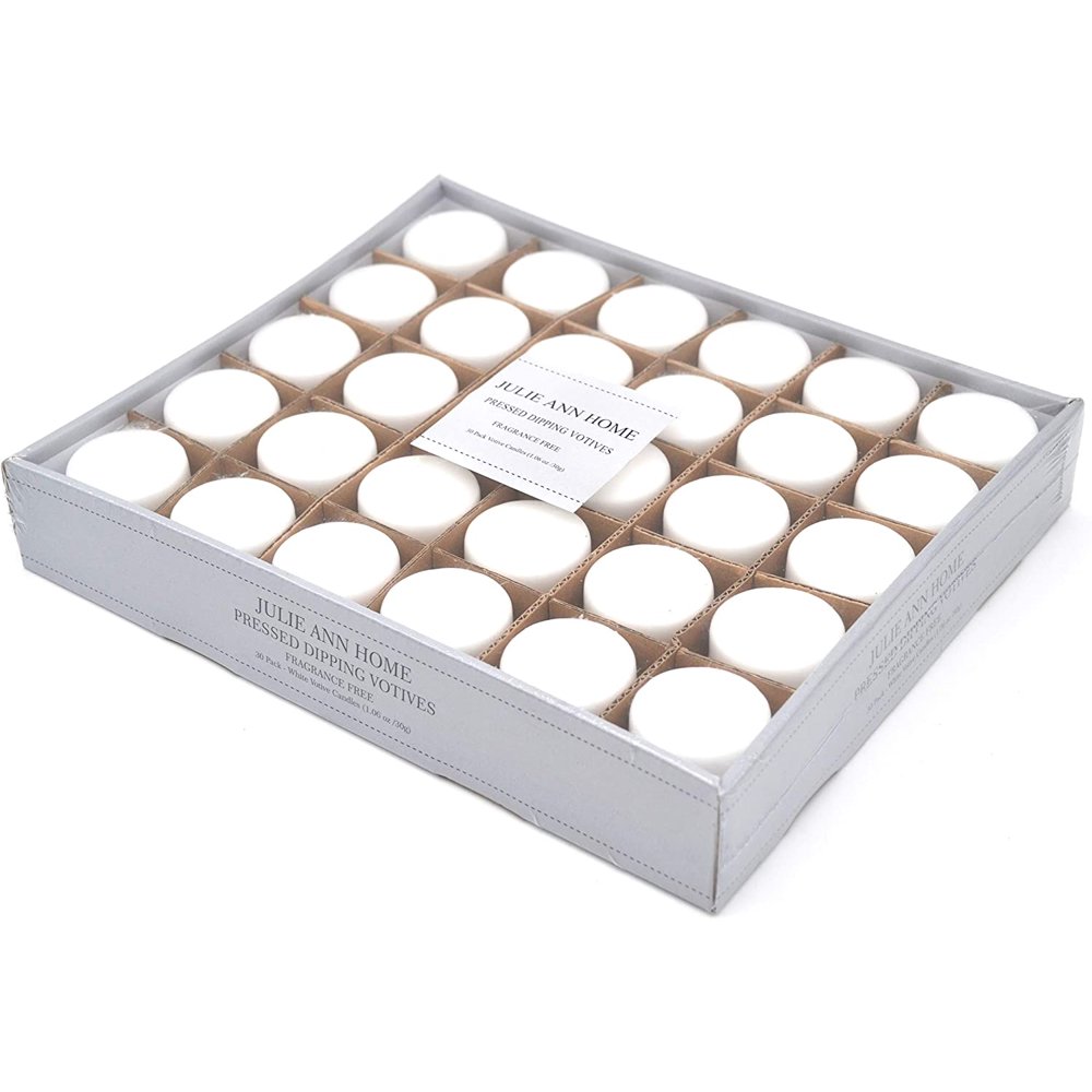 White Unscented Votive Candle Set of 30 pcs