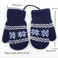 thumbnail image 3 of Sailboat Warm Knit Gloves Soft Stretch Mittens Cute Snowflake Thick Mittens Winter for Boy Girl Cold Weather Navy One Size, 3 of 4