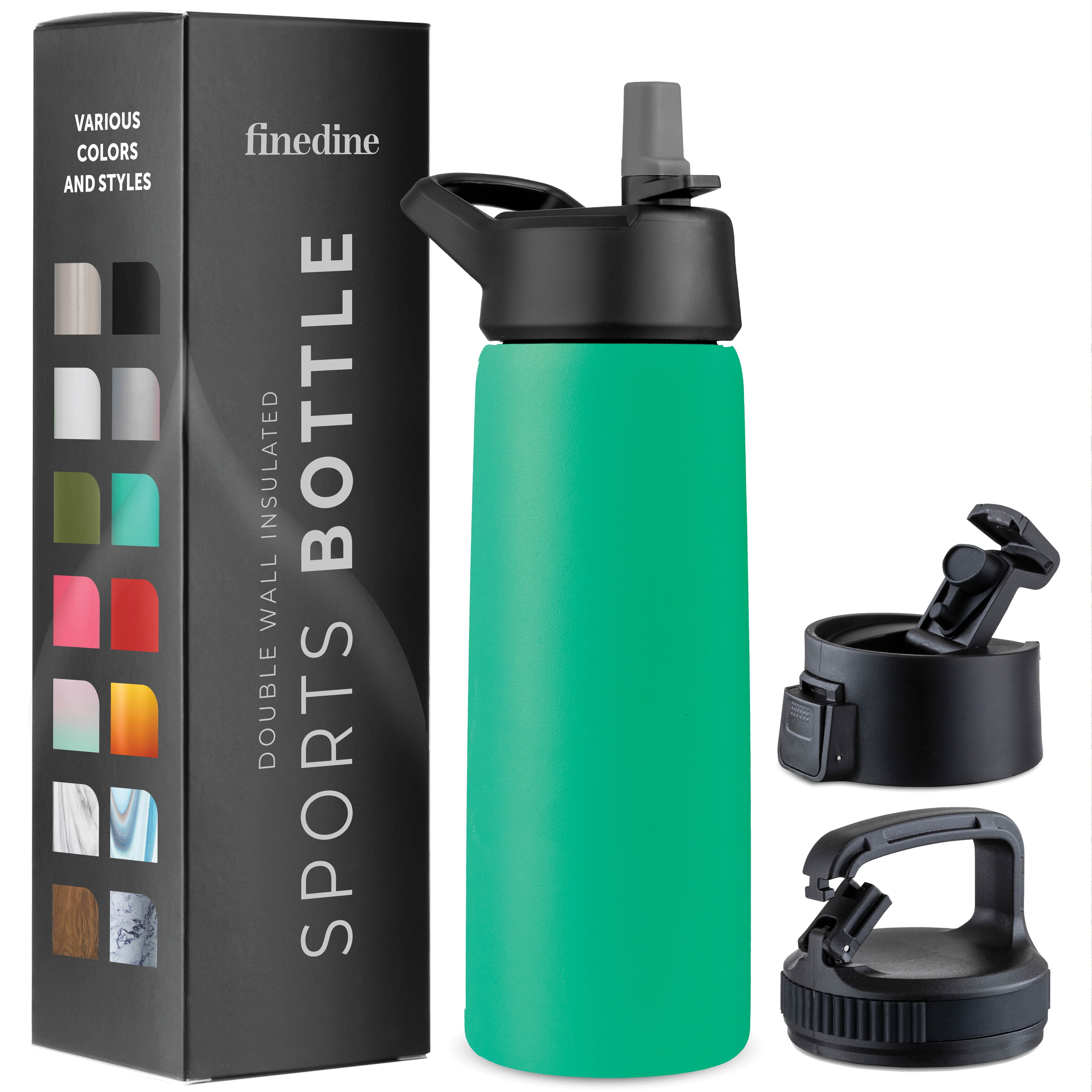 Triple Insulated Stainless Steel Water Bottle with Straw Lid Flip Top