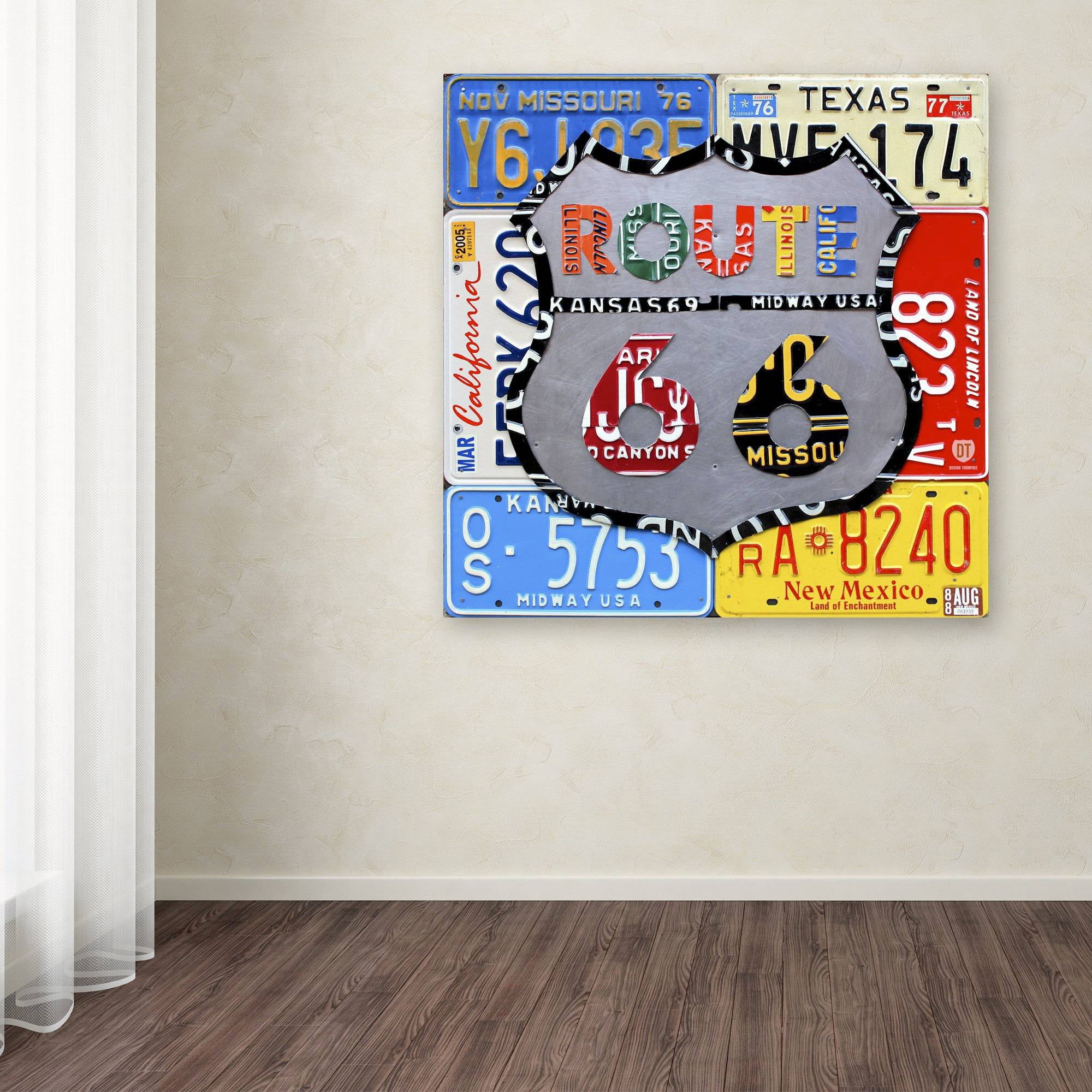 Trademark Fine Art 'Route 66 Road Sign' Canvas Art by Design