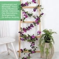 thumbnail image 4 of Tripumer 4Pcs X 7.87ft Artificial Rose Vine Wreath Gradient Violet Faux Flowers Wall Hanging for Living Room, Balcony, Garden, Parties, Wedding Decor, 4 of 10
