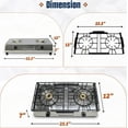 thumbnail image 3 of SONRET Double Burner Stove Stainless Steel Propane Portable Cooktop for Outdoor Cooking & Camping with Carbon Steel Grates Includes Regulator & Hose, 3 of 9