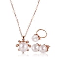 thumbnail image 2 of Conjunto de Collar y Pendientes de perlas Zulema girasol rosa, 2 of 8