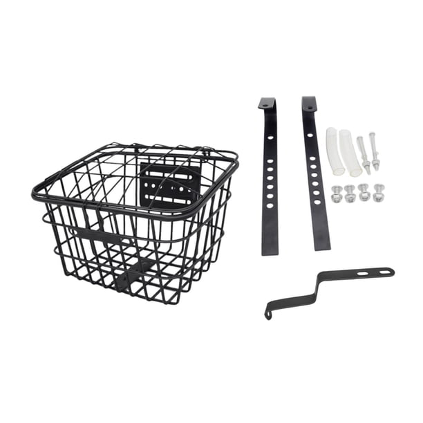 Cesta de bicicleta para niños, decoración frontal, práctica cesta de alambre de hierro para manillar delantero. Con tapa