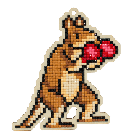 UPC: 4630103945777 | Cangaroo CSw364 Diamond Painting on Plywood Kit Wood Animals Brown Red Easy Small Embroidery By Crafting Spark
