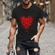 thumbnail image 5 of Camisetas de Manga Larga para Hombres, Camiseta de Manga Corta de Fitness de Impresión Del Día de San Valentín, Mezcla de Algodón Casual, 5 of 8