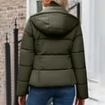 thumbnail image 4 of qucoqpe Womens Winter Cropped Puffer Jacket with Hood Lightweight Adjustable Drawstring Full Zip Quilted Coat Casual Parka, 4 of 6