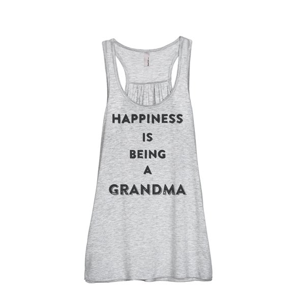 Thread Tank Happiness Grandma Women's Sleeveless Flowy Racerback Tank Top Sport Grey Small