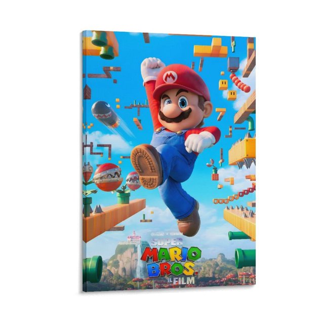 Super Mario Cuadro decorativo colgante - Arte de pared - Póster enmarcado - Decoración de pared - Regalos para familia, amigos y aficionados 20*30 cm