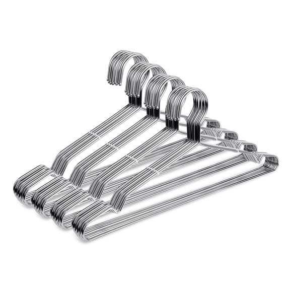 Fayleeko Wire Coat Hangers 40 Pack Strong Heavy Duty Stainless Steel Metal Ultra Thin Space Saving Clothes Hangers 16.5 Inch