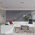 thumbnail image 2 of Sectional Sofa Set, Faux Vegan Leather, White, Modern Contemporary Urban Design, Living Lounge Room Hotel Lobby Hospitality, 2 of 10