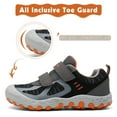 thumbnail image 4 of Mishansha Kids Sneakers Boys Girls Hiking Shoes Lightweight Velcro Tennis Shoes Toddler Running Walking Gym Gray 9 toddler, 4 of 7