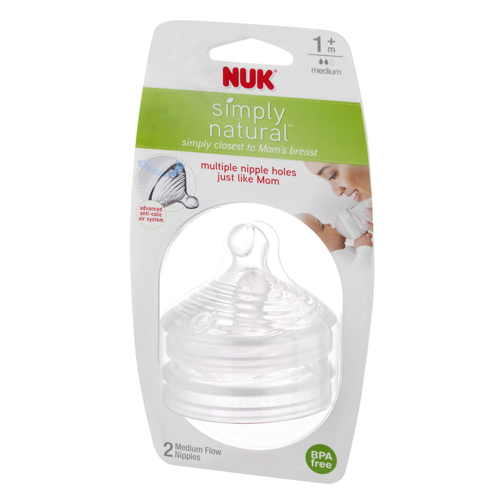 Medium Flow 2pk NUK Simply Natural Replacement Nipples