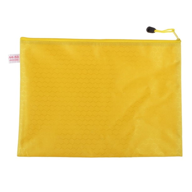 Bolsa de archivo BLESIY Nylon Oxford con cremallera impermeable Amarillo A4