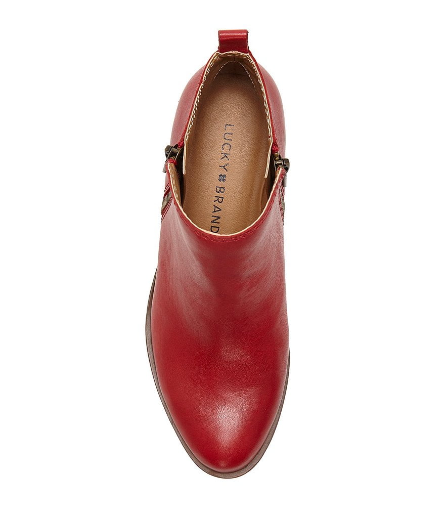 wide width red booties