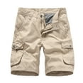 thumbnail image 2 of Men's Big & Tall Cotton Ripstop Workwear Cargo Shorts Multi-Pocket Casual Outdoor Athletic Bottoms Lightweight Summer Shorts Size 30-38 Khaki, 2 of 6