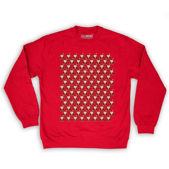 Function - 8 Bit Santa Pattern Men's Fashion Crew Neck Sweatshirt