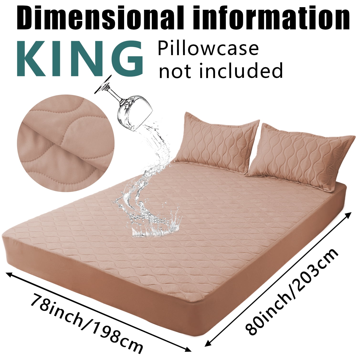 Waterproof Mattress Protector, Noiseless Full Size Mattress Pad with Deep Pocket Fitted Up to 11",Breathable Fitted Sheet Quilted Mattress Pad Cover (Black,Full)
