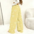 thumbnail image 6 of Women's Flannel Pajama Pants Elastic Waist Wide Leg Fuzzy Lounge Pants with Pockets Valentine's Day Winter Sleepwear Causal Sleep Pj Bottoms Pants, 6 of 8
