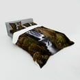 thumbnail image 2 of Ambesonne Exotic Bedding Set 4 Pcs, Wooden Bridge Forest, Queen, Green Brown White, 2 of 2