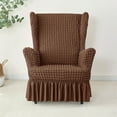 thumbnail image 4 of Wing Back Chair Covers for Dining Room Chair Wingbacks Textured Chair Protectors with Pleated Skirt for Chair, 4 of 8