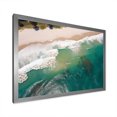 thumbnail image 2 of Designart "Aerial View Green Waves II" Coastal Framed Wall Art Decor - Coastal Green Coastal Beach Hallway Framed Wall Art Decor, 2 of 6