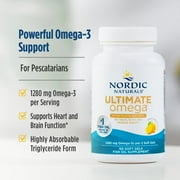 Nordic Naturals Ultimate Omega Fish Gelatin Softgels, Lemon, 1280 mg, 60 Ct