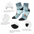 thumbnail image 3 of Bingfone Gnome And Red Fox Fishing Design Patterned Men's Women's Casual Cotton Socks, 3 of 5
