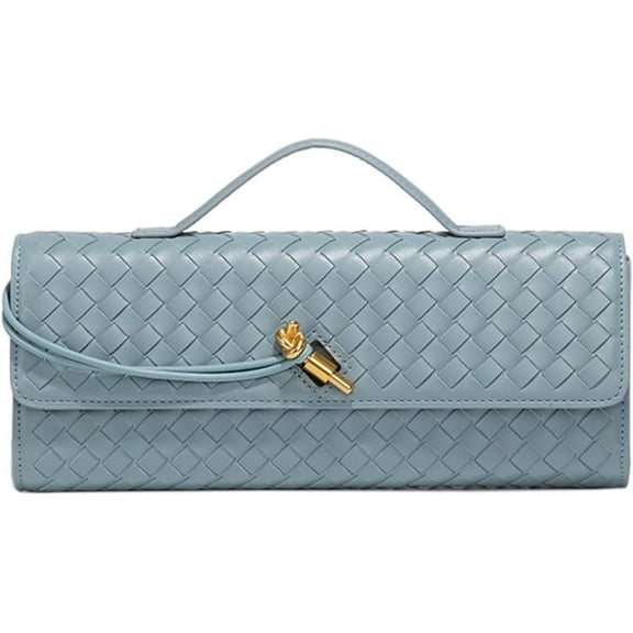 JUYGO Woven Handbag for Women Fashion Evening Shoulder Bag PU Leather Handmade Clutch Purse Casual Crossbody Bags 2024