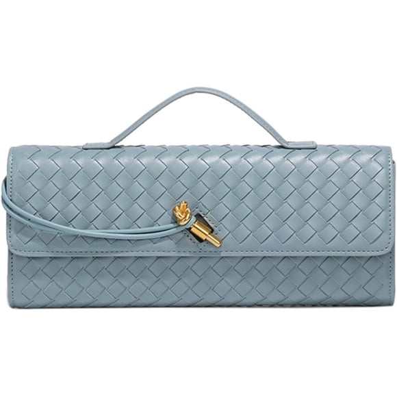LHSHID Woven Handbag for Women Fashion Evening Shoulder Bag PU Leather Handmade Clutch Purse Casual Crossbody Bags 2024