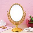thumbnail image 2 of Makeup Mirror Desktop Mirror Vintage Style Makeup Mirror Double Sided Vanity Mirror, 2 of 9