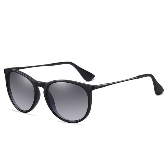 Polarized Round Sunglasses for Women Men, Vintage Retro Mirrored Lens Sun Glasses, UV Protection Classic Fashion Shades for Driving, Travel, Outdoor, Lightweight Eyewear, Gray