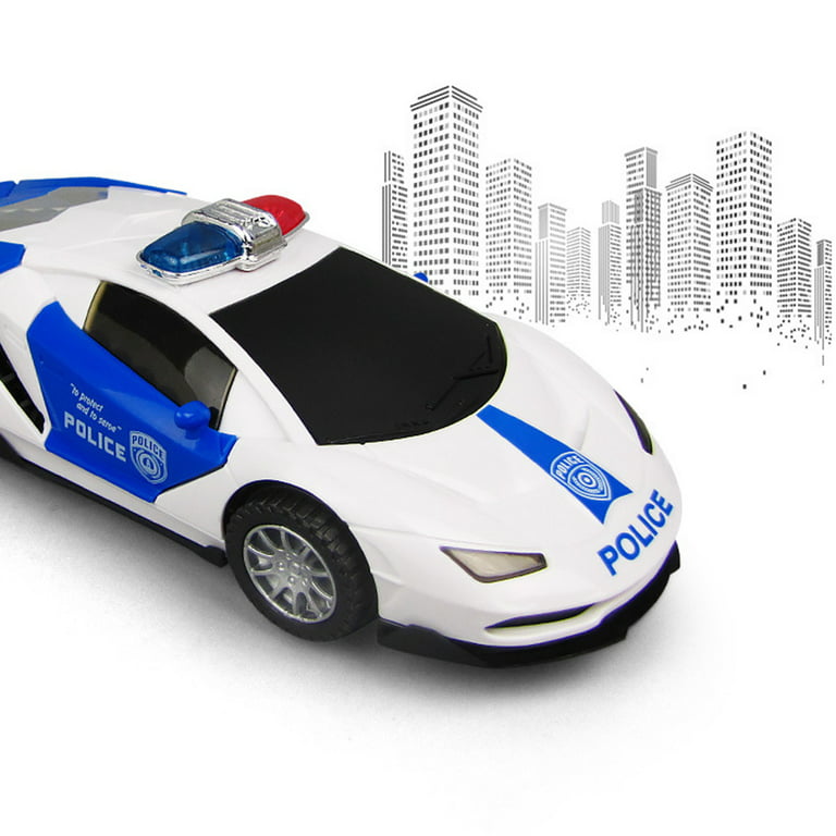 Porfeet Electric 360 Rotation Police Car Vehicle with LED Music