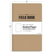 Elan Publishing Company Field Notebook / Journal - 5x8 - Kraft - Dot Graph Memo Book - Pack of 4 - ELAN-58-002A