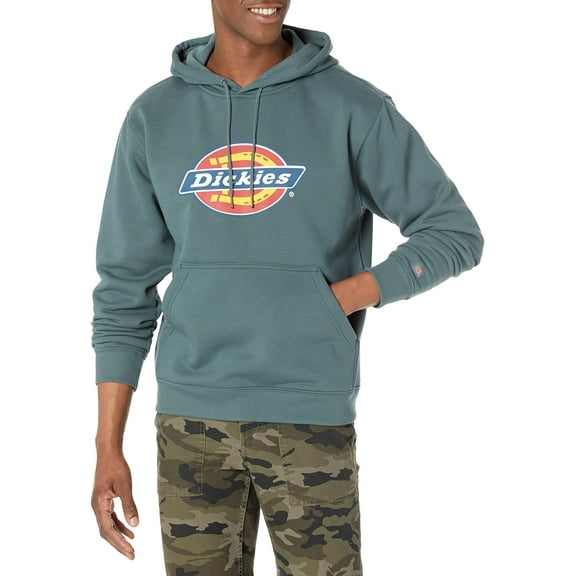 Dickies Mens Tricolor Dwr Pullover Fleece Hooded Sweatshirt, Lincoln Green, Large Big Tall US