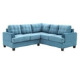 thumbnail image 2 of Contemporary Home Living Tufted Microsuede L-Shape Sectional Sofa - 80" - Blue, 2 of 6