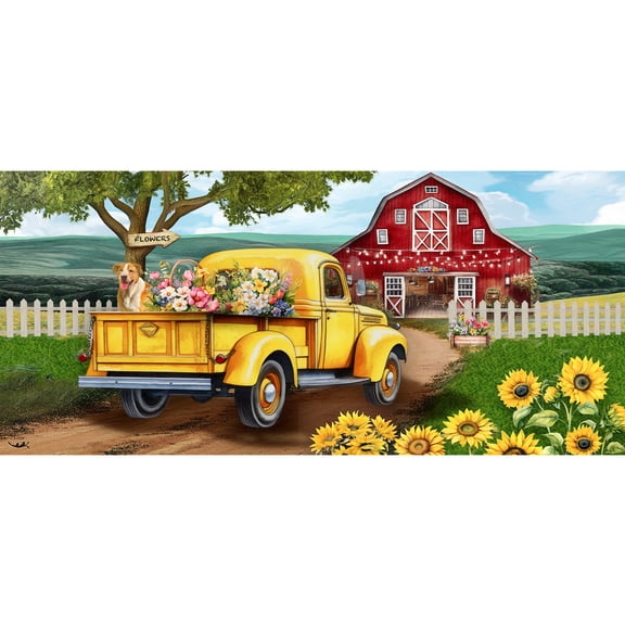 Briarwood Lane Summer Flower Farm Mini Mat 22x10 Indoor Outdoor For Summer Doormat