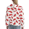 thumbnail image 7 of Lsque Watermelon Pattern Casual Women's Hoodie,Hooded Sweatshirt with Kangaroo Pocket,Pullover Hoodie with Eye-catching Drawstrings-Medium, 7 of 7
