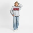 thumbnail image 3 of Women's Gameday Couture Gray Arkansas Razorbacks Oversized Showdown Ringer Stripe Sweatshirt, 3 of 6