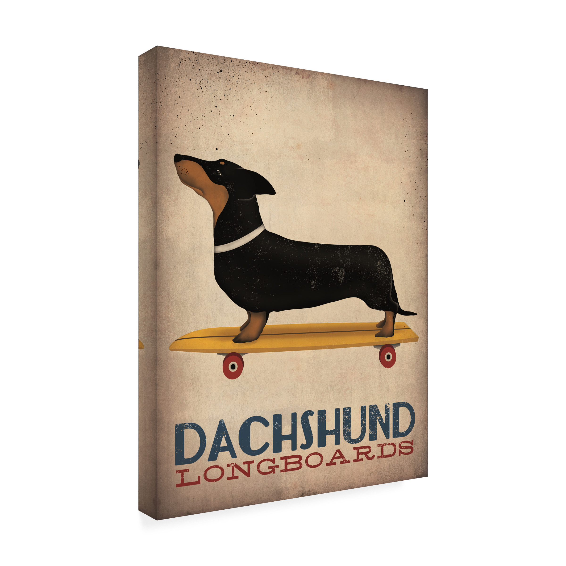 Trademark Fine Art 'Dachshund Longboards' Canvas Art by Ryan Fowler