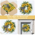 thumbnail image 6 of 18" Sunflower Wreath for Front Door, Spring Summer Wreath with Artificial Sunflower Daisy Green Leaves, Send Wreath Hanger, Farmhouse Sunflower Decor for Home, Wedding Party, Wall, Indoor, Outside, 6 of 8