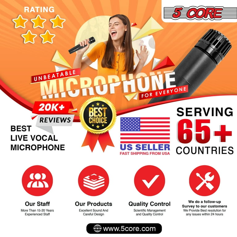 TONOR Dynamic Karaoke Microphone for Singing with 5M XLR Cable, Metal  Handheld Mic Compatible with Karaoke Machine/Speaker/Amp/Mixer for Karaoke