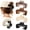 Leopard print+Beige+Black, variant on Claw Clip for Adjustable Hats, 4.1 Inch Large Hat Hair Clips for Medium/Thick Hair, Non-Slip Strong Hold Hat-Friendly Hair Claw Clips for Baseball Cap