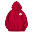 thumbnail image 6 of Women's Hoodies Sweatshirts Graphic Word Hoodie for Women Long Sleeve Sweatshirt Top with Preppy Style for Everyday Comfort Red M, 6 of 7