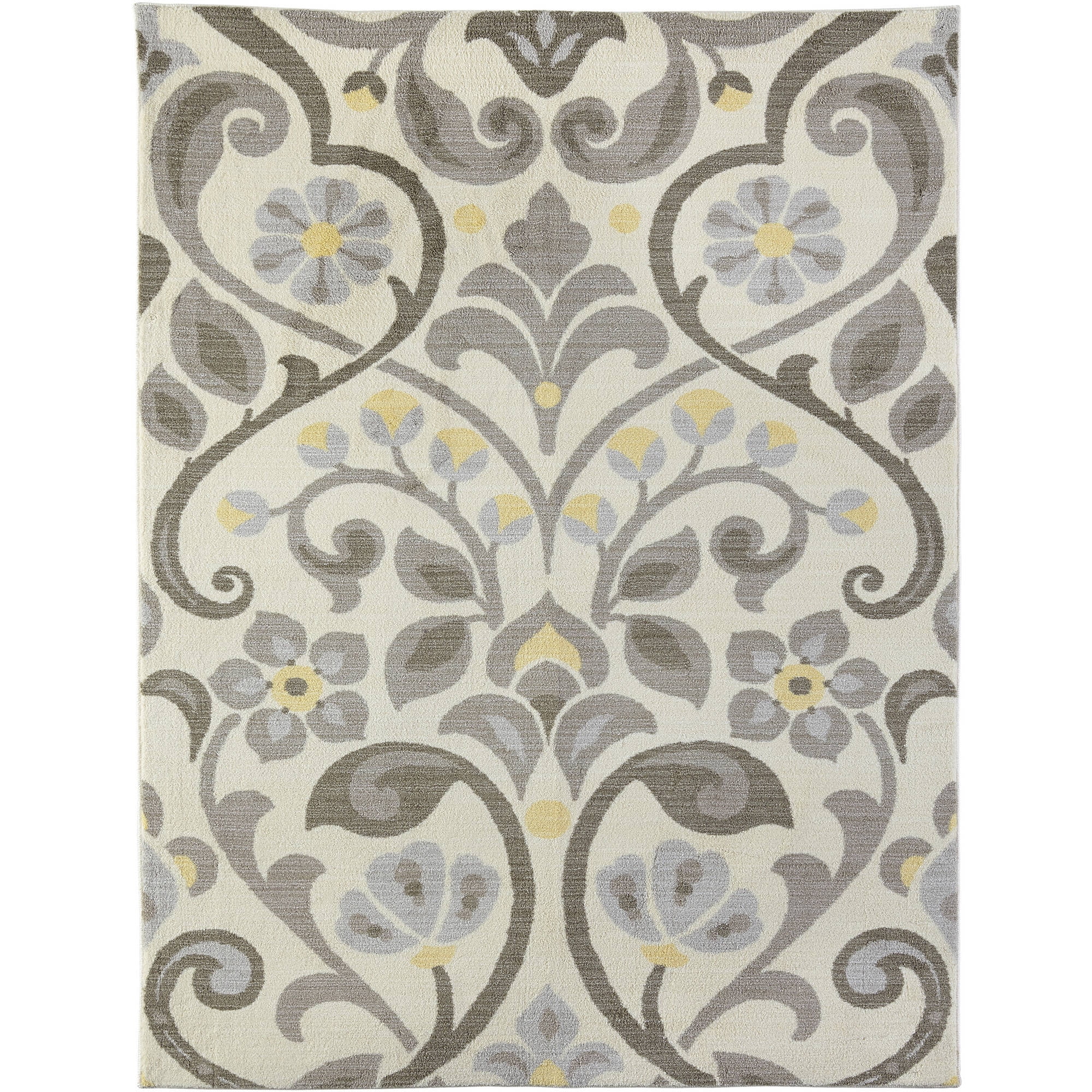 Spaces by Welspun Nylon Printed Area Rug, Scroll Neutrals